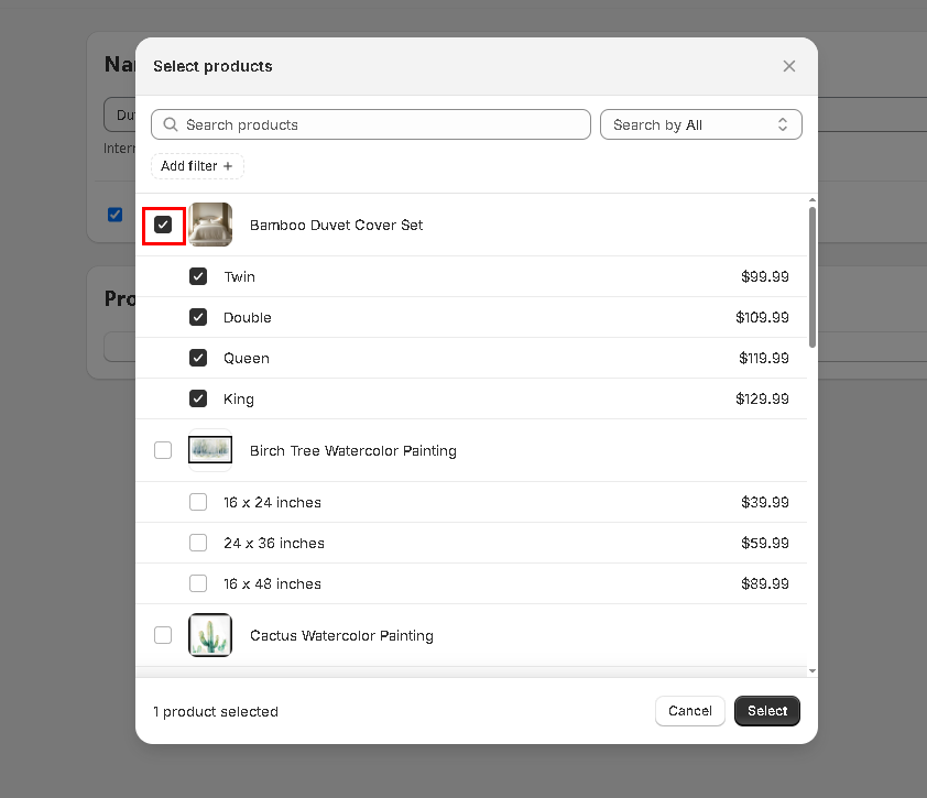 Select products