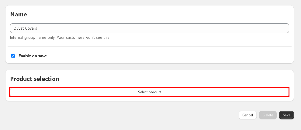 Select product